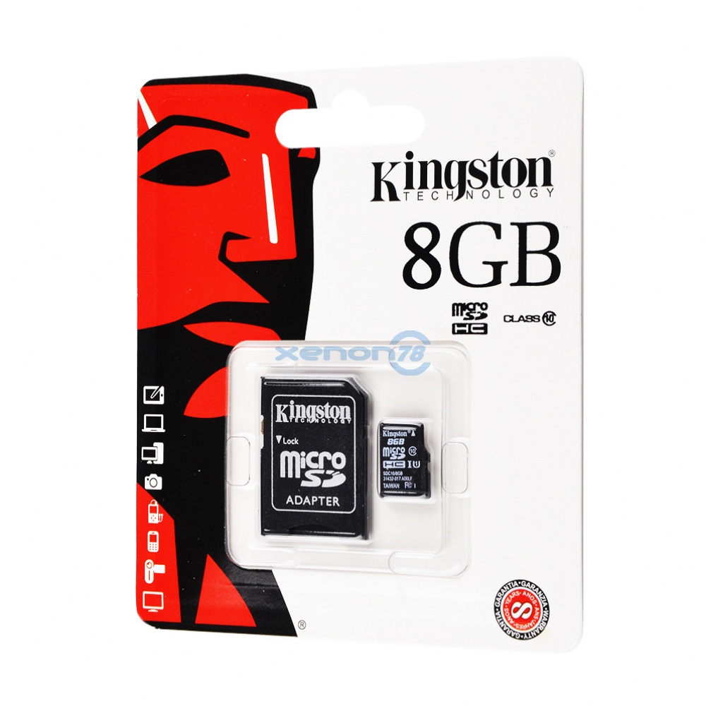 Карта памяти Micro SD 8Gb-10 сlass Kingston
