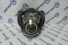 Установка светодиодной линзы (модуля) 2,5" Klunger i1 PRO в мото фару - Suzuki