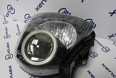 Установка светодиодной линзы (модуля) 2,5" Klunger i1 PRO в мото фару - Suzuki